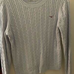 Hollister Heather Blue Cable nit Sweater